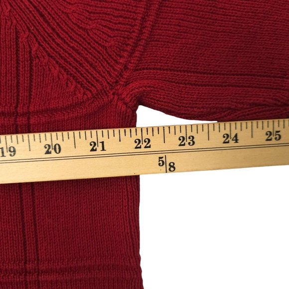 Arrow Windowpane Crewneck Sweater Mens Size Large Tall Red Cotton Long Sleeve - Picture 3 of 15